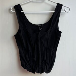 Forever 21 Black Corset Cropped Tank